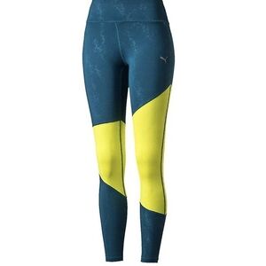 Blue and Yellow Puma Workout Leggings